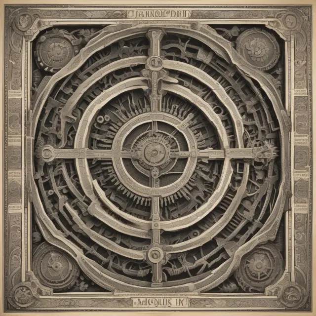 An ancient book with an open page showing interlocking cogs representing the intricacies of a reverse Morris trust transaction