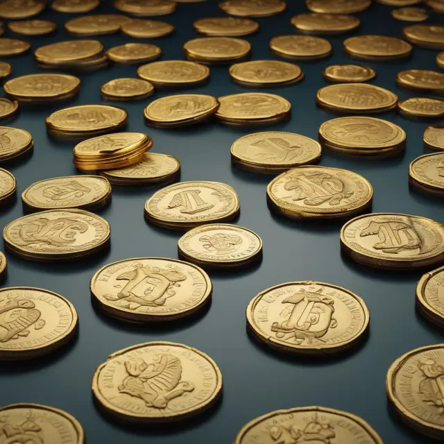 Gold coins merging and transforming into two new entities, symbolizing tax-free corporate reorganizations through reverse Morris trusts