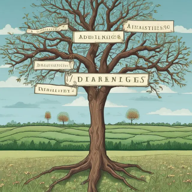 A tree depicts reverse Morris trust advantages and disadvantages growing amidst a field of intricacies