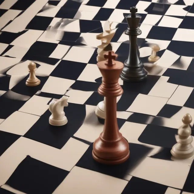 Visualization of RRP as pieces moving on a chessboard, representing strategic financial transactions
