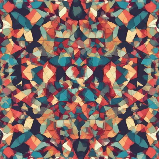 Merged shapes in a kaleidoscope, representing fewer, higher-priced shares post-reverse stock split