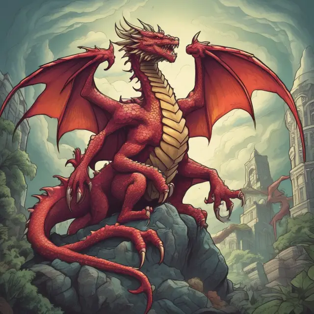A mythical dragon, symbolizing tax obligations, is vanquished, revealing the truth about reverse stock splits having no tax implications for shareholders
