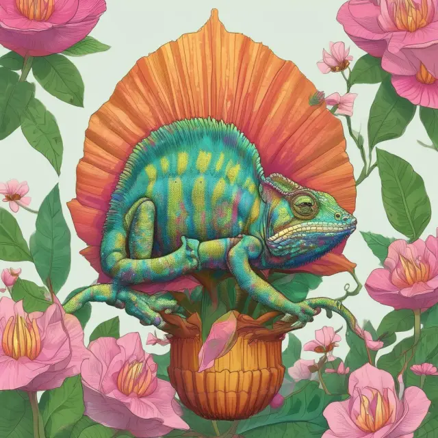 Chameleon morphs public shell company into a flourishing private flower, symbolizing the reverse takeover process.