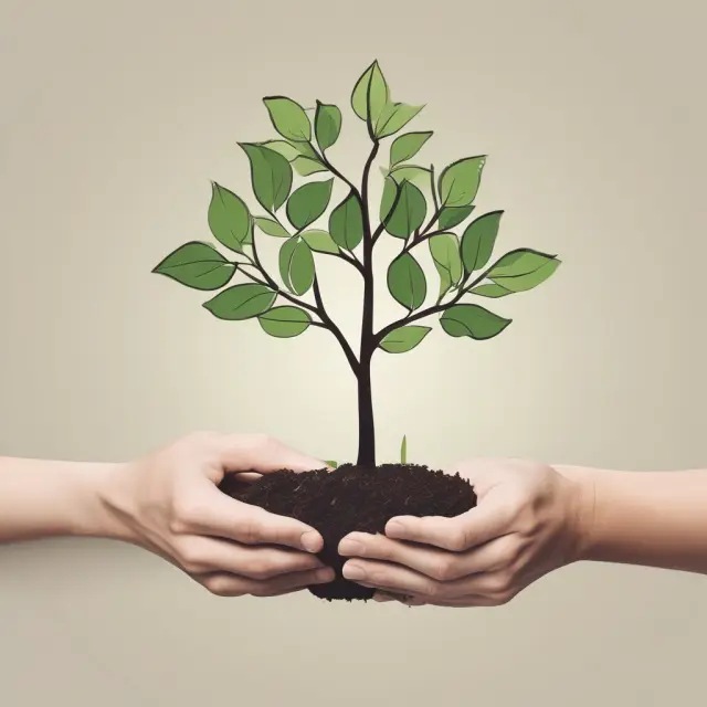 Trustee tending to a growing tree, representing the nurturing of assets within a revocable trust