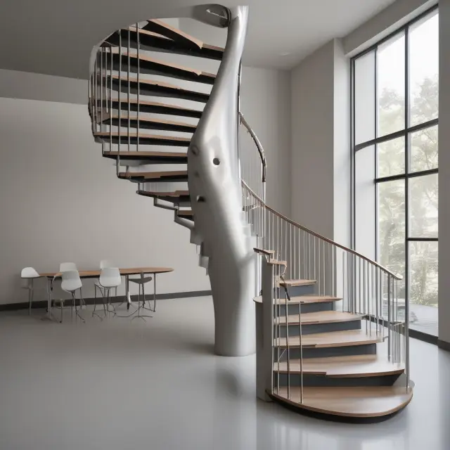 A spiraling staircase representing a revolving credit line
