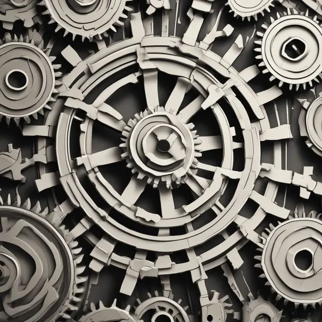 A metaphorical image of interconnected, shifting gears representing the versatile and adaptive nature of revolving loan facilities.