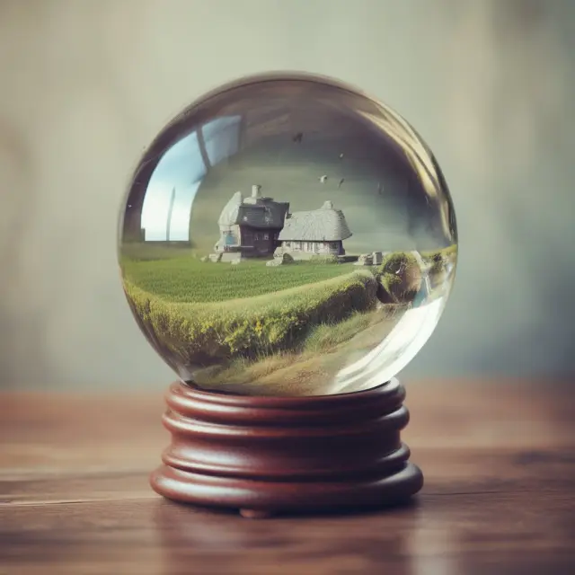 A crystal ball filled with swirling RFM data, offering business insights and improved customer engagement