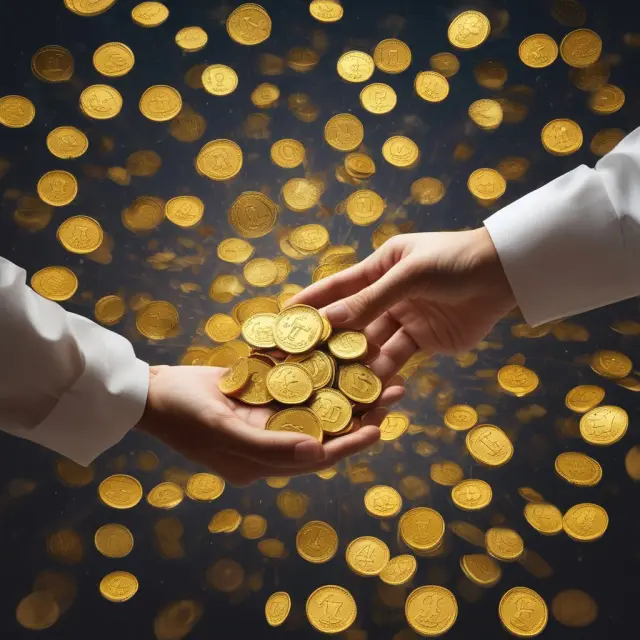 Image of a golden conduit pouring coins into investors