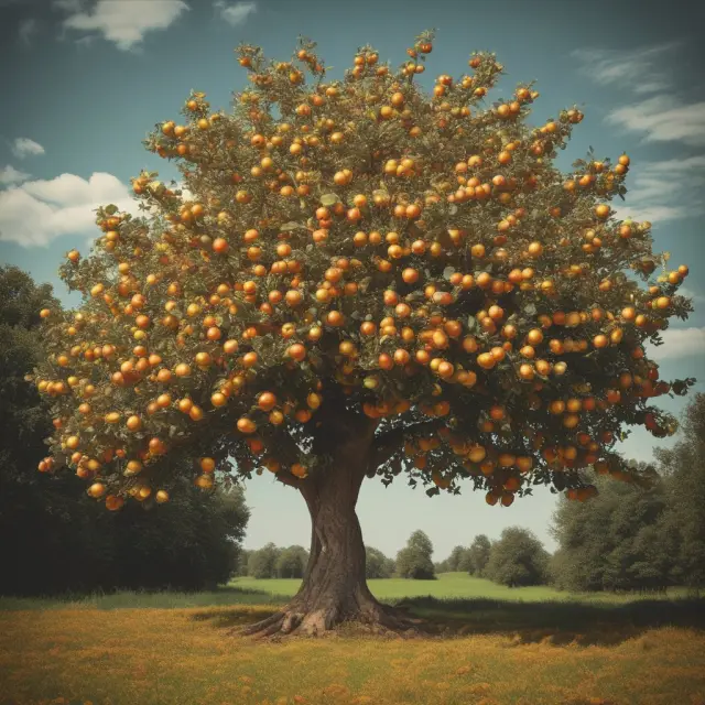 Golden apples symbolize Regulated Investment Companies (RICs) that grow income for investors by avoiding double taxation, offering professional management, and providing various investment options