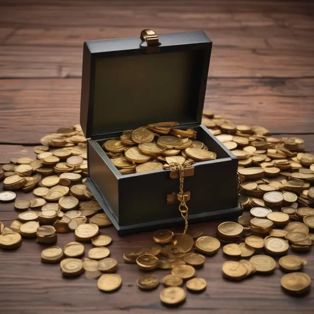 A jewelry box overflowing with golden coins represents Scheduled Personal Property Coverage. A brick house morphs into a modern, up-to-code structure symbolizing Building Code Coverage.