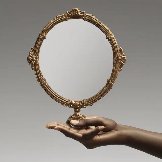 Golden hand examining reflection of potential deals with first refusal rights