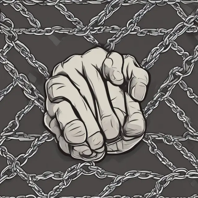 An image of a clenched right hand symbolizing control, with chains representing limitations on negotiations during a real estate transaction.