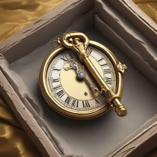Golden key inside a time capsule representing the validity period of a Right of First Refusal Agreement. Clock hands symbolizing elapsed and remaining time.