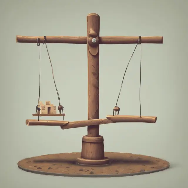 Image of a seesaw illustrating the opponents