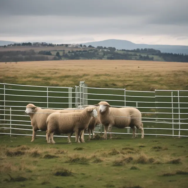 Sheep inside a fortified fence, symbolizing segregated financial assets safeguarded through ring-fencing strategies