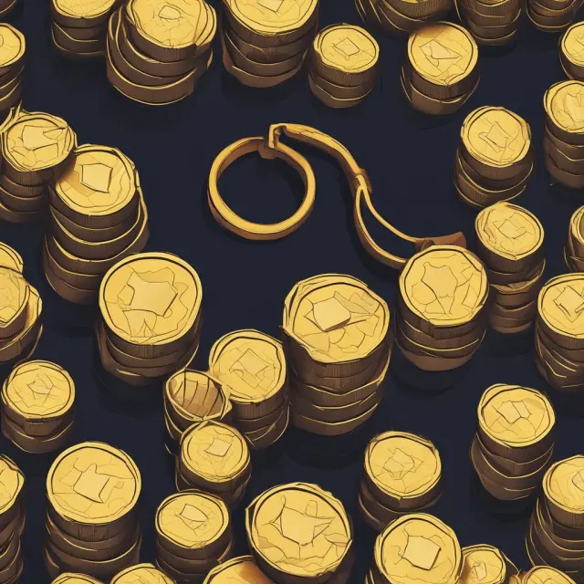 Golden coins in protective pouches secured behind a fortified wall, representing ring-fenced assets