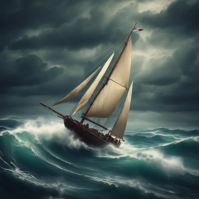 Businessman navigating rough waters with a roadmap, symbolizing risk evaluation and contingency planning