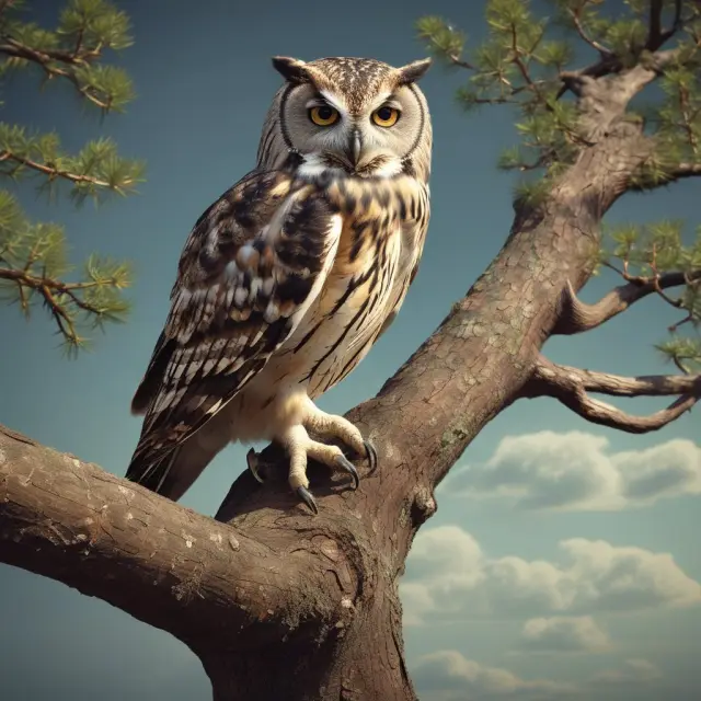 An owl evaluating risks with a balanced scale, symbolizing effective risk control strategies