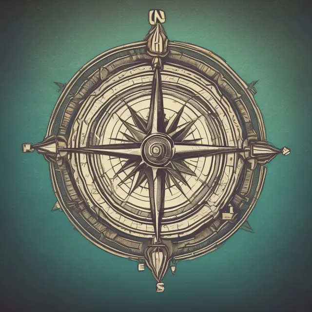 An ethical compass steers a ship, symbolizing compliant risk control strategies navigating through regulatory waters.