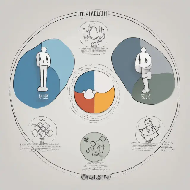 Two interconnected scales symbolizing risk-on and risk-off environments, balanced by investment strategies for adaptive portfolio management.
