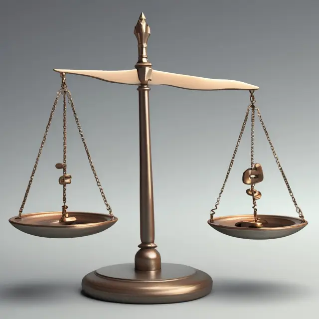 Two quantum scales balancing assets, representing precise allocation of risks in risk parity.