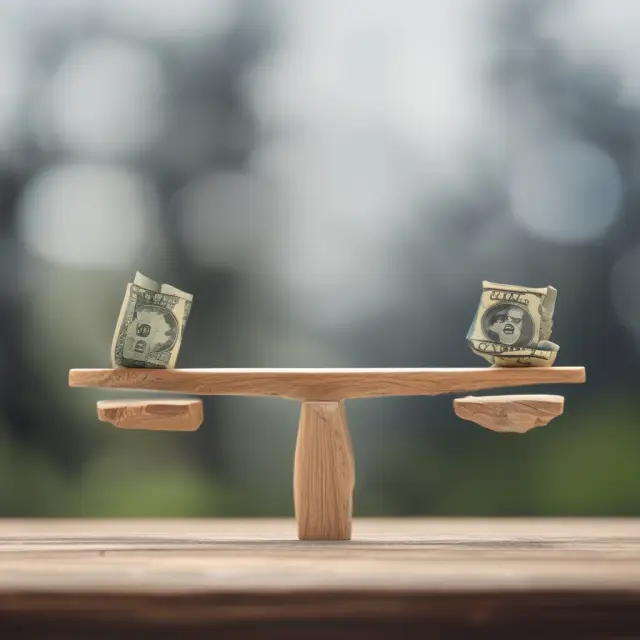 Seesaw balancing currencies symbolizes risk parity
