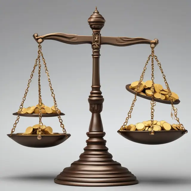Gold scales balancing institutional investment asset classes, representing risk parity