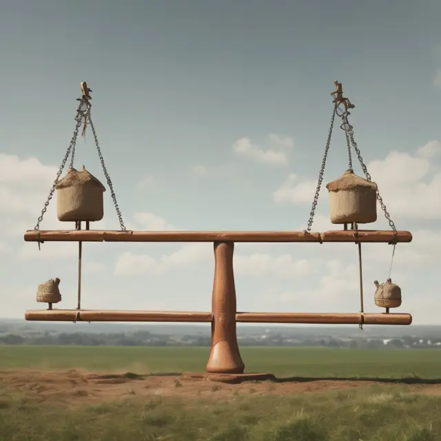 A seesaw illustrating fortune