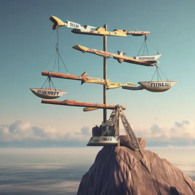 Scales balancing between a safe and adventurous financial stance, illustrating the importance of adapting risk profiles.