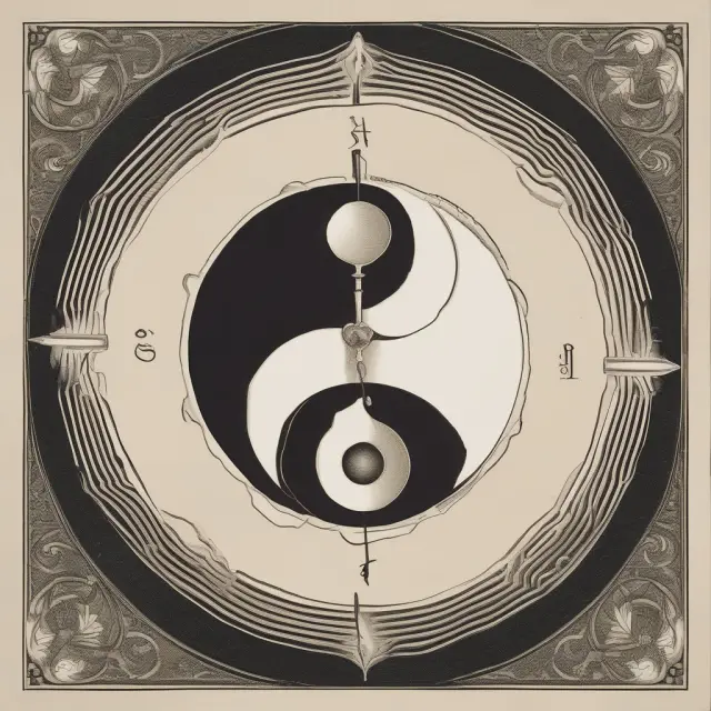Two yin-yang scales represent risk and reward, balanced by a long time horizon