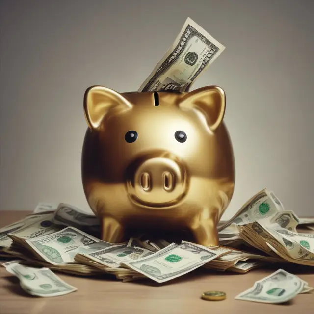 Golden piggy bank symbolizing permanent life insurance policies, showcasing stable growth for risk-averse investors