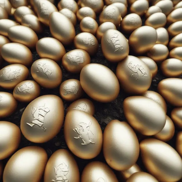 A risk-averse investor nurturing golden eggs filled with capital, representing stability and protection