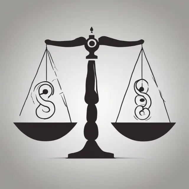 Risk-neutral measure: A scale balancing risk and reward symbols, illustrating an individual
