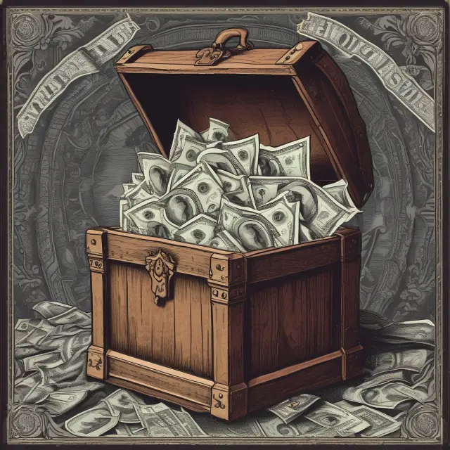 Shield with financial instruments safeguarding a treasure chest: CDs, money markets, U.S. Treasuries.