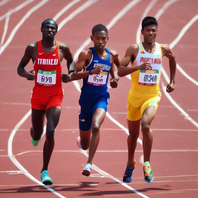 Two athletes racing with gold medals, representing the competitive nature of rival goods and the exclusivity they offer