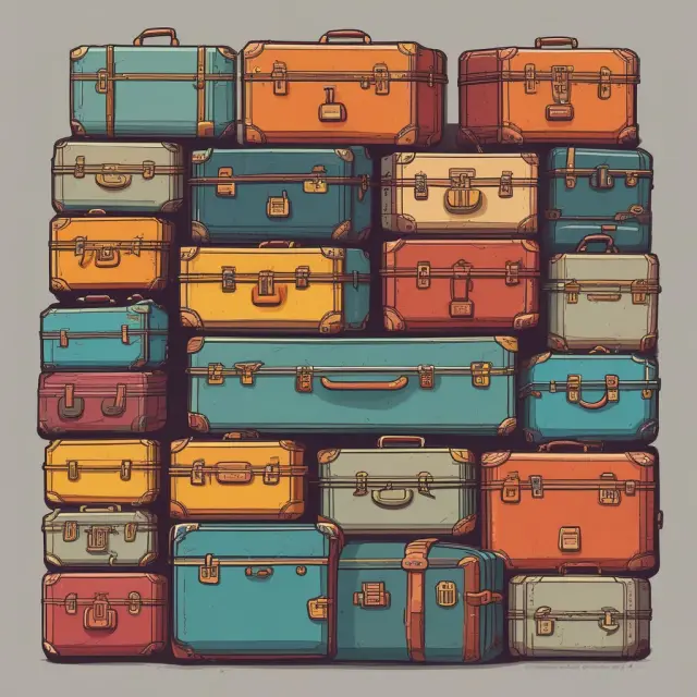 Scene depicting a battlefield filled with travel suitcases symbolizing rivalrous goods in the Travel, Hospitality, and Entertainment industries