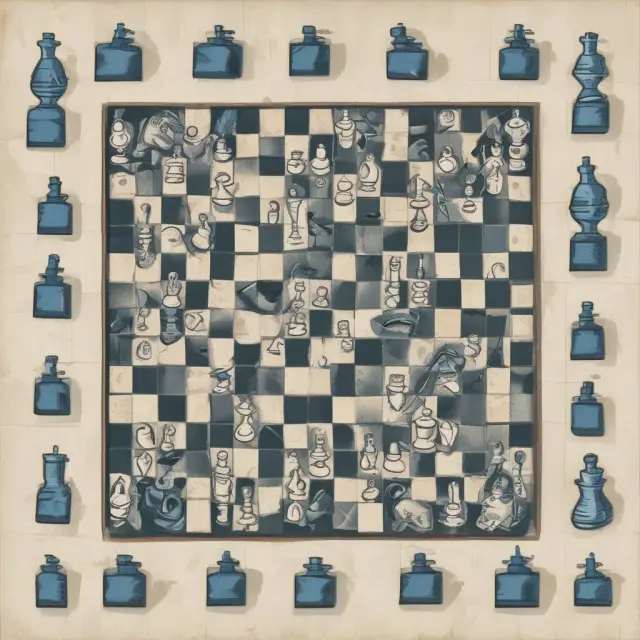 A game of chess illustrating the concept of rivalrous goods in industries using bottles of water as pieces