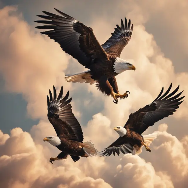 Two eagles symbolizing ROE and ROAE soaring with different thermal currents, representing distinct methods for assessing a company