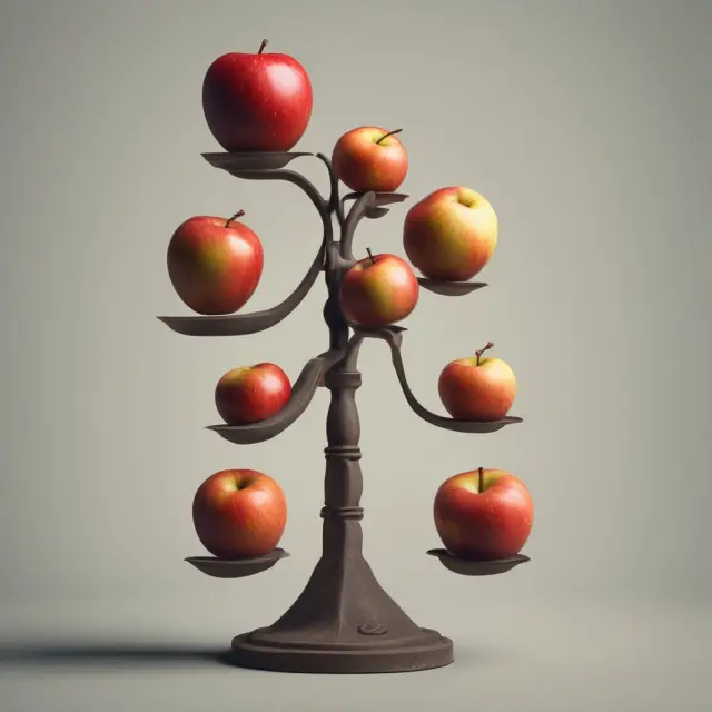 Apples balanced atop a scale represent fair pricing, embodying the essence of the Robinson-Patman Act