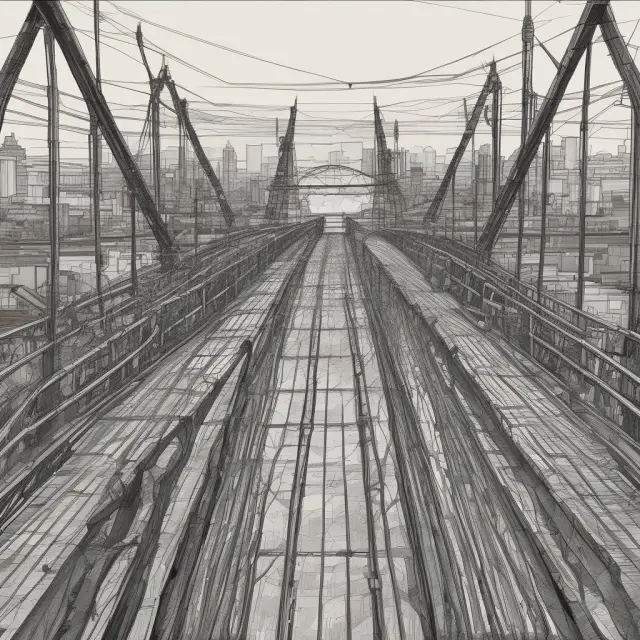A sturdy bridge representing a robust financial model weathering data challenges (accurate data), market complexities, and unforeseen events