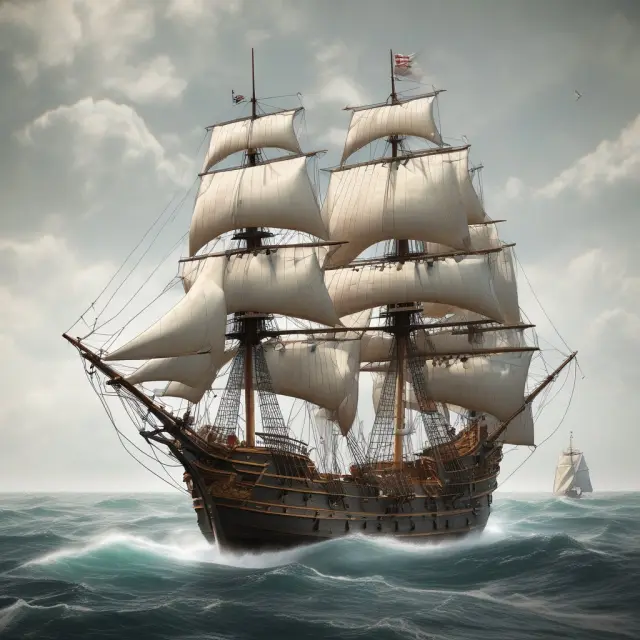 A sturdy wooden ship navigating turbulent seas, symbolizing a robust financial model