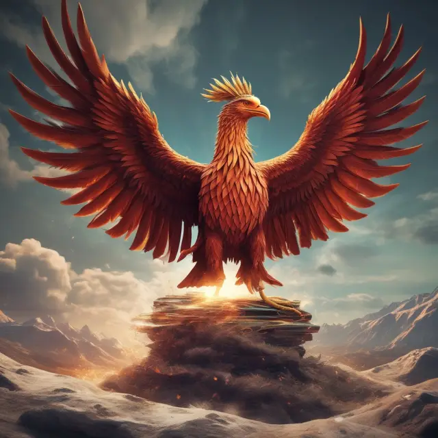 Phoenix rising from financial reports, signifying ROCE analysis for understanding capital efficiency.