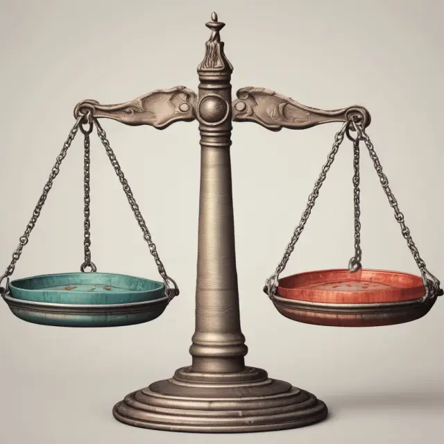 Two scales balanced with golden ROCE and ROIC weights, illustrating their similarities and differences in financial performance analysis