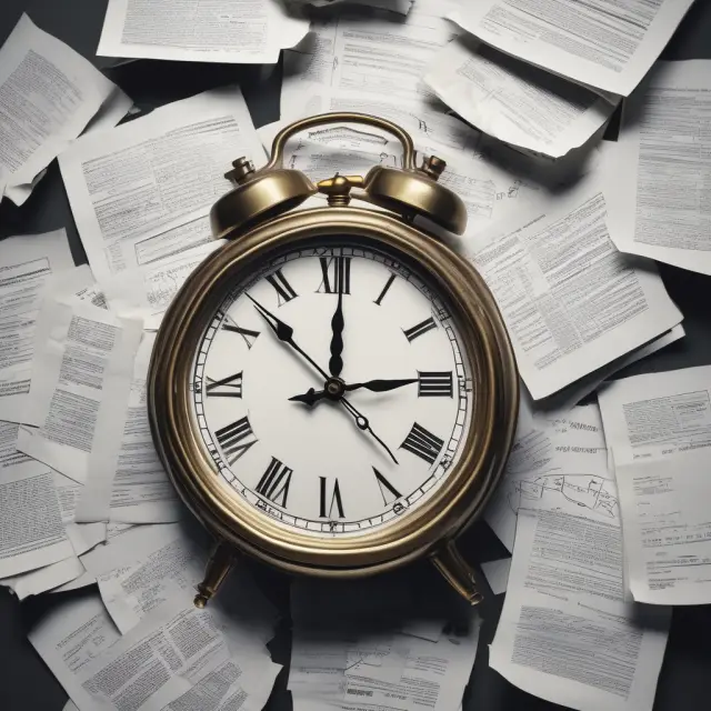 An antique clock symbolizing the importance of deadlines in negotiating right of first offer contracts. Legal documents lie around it, emphasizing its relevance to contract law.