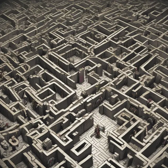 A rogue trader navigating a complex maze filled with moral dilemmas, high-risk trades, and internal controls