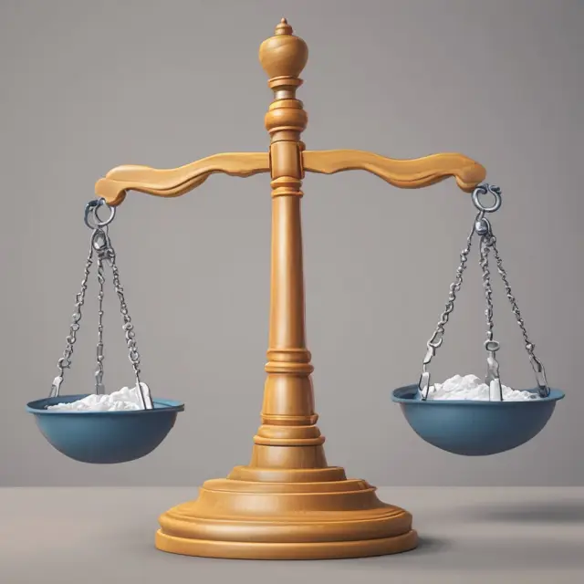 An image of a balance scale with options contracts representing risks and benefits. The scale tips towards advantages after adjustments.