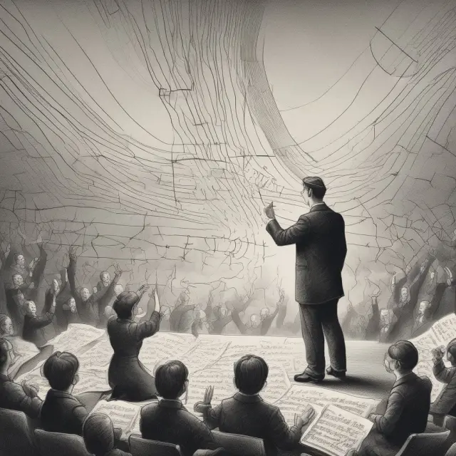 Orchestra of converging bonds, symbolizing the harmony of yield curve best practices