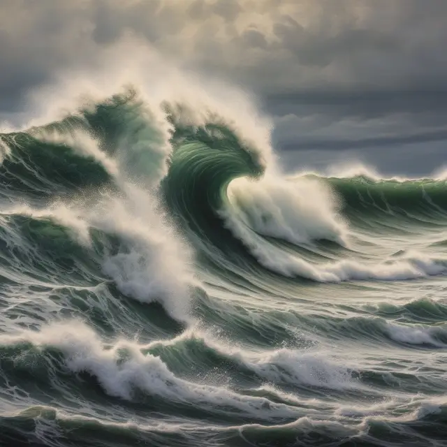 Waves representing rollover risk and credit spreads clash, illustrating their interconnected relationship in the bond market