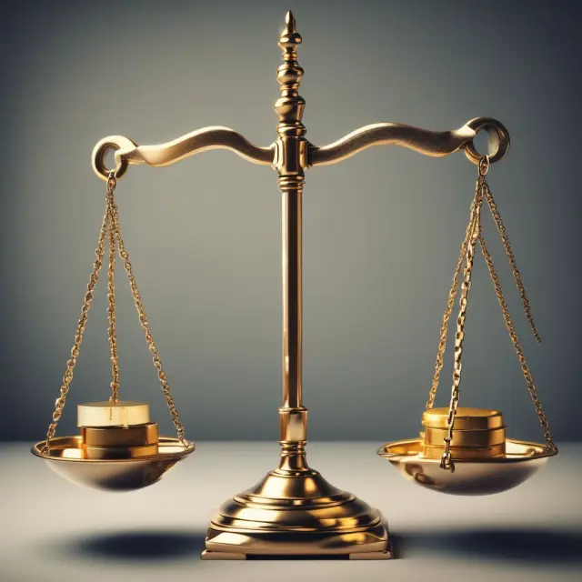 Golden scales comparing operational efficiencies of two companies using Return on Sales (ROS)