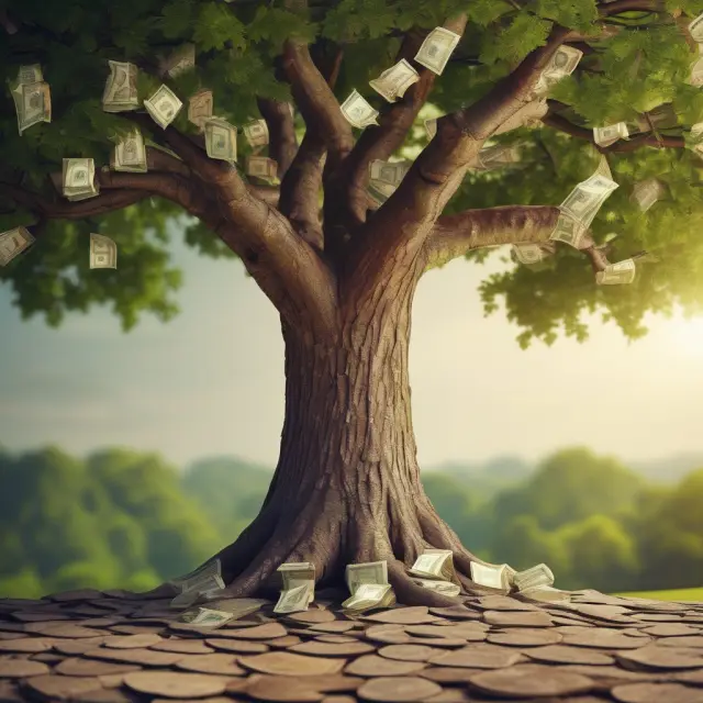 A tree with branches symbolizing both Roth and Traditional retirement accounts, representing diverse savings options